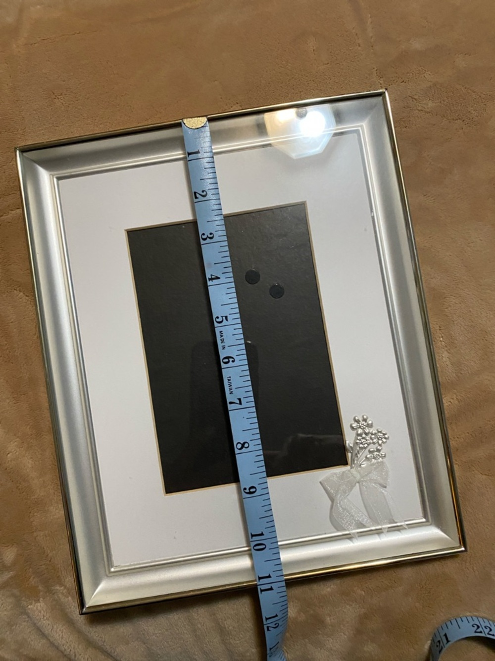 Burnes Of Boston Silver Floral Ribbon Accent Picture Frame